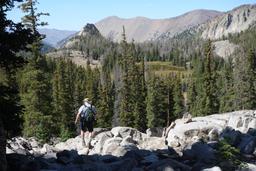 Stephen tries to figure out how best to reach the lower lake [sat sep 1 15:37:29 mdt 2018]